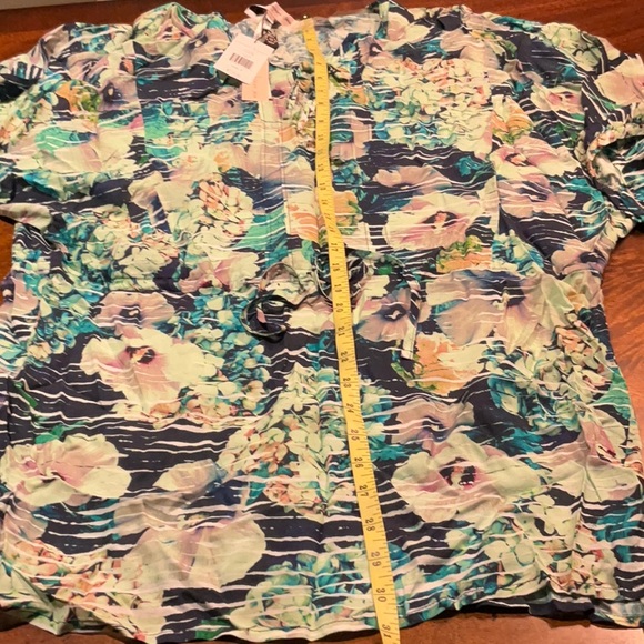 NANETTE LEPORE HIBISCUS swim suit cover up new blue teal aqua floral - Picture 6 of 6